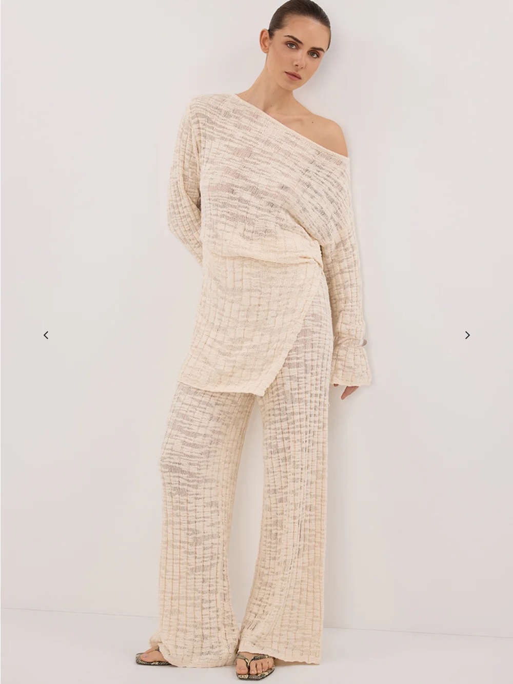 DISSH Cream Knit Oversized Sweater Top